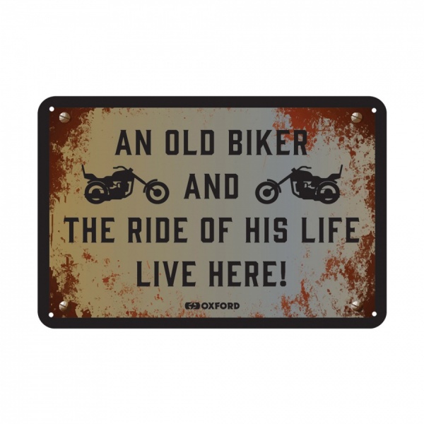 Oxford Garage Metal Sign: THE RIDE OF HIS LIFE LIVE HERE